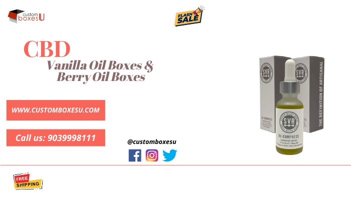 CBD Vanilla oil and Berry oil packaging in custom design and shapes